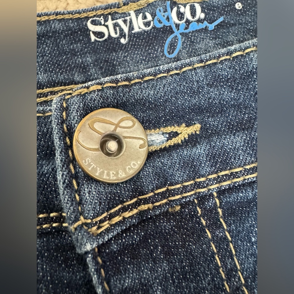Classic Dark Blue Denim Bermuda Shorts - Women's - Picture 6 of 8